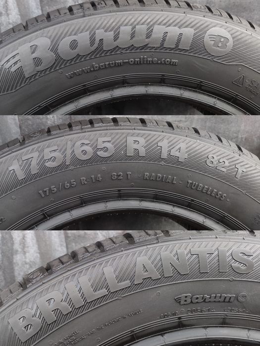 4бр. чисто нови летни гуми 175/65/14 Barum 
9.04mm грайфер
dot22
