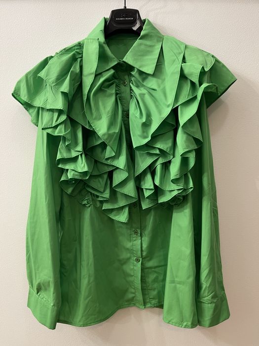 Camasa verde cu volane