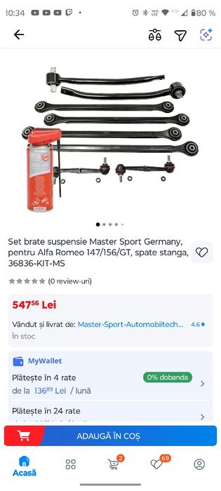 Kit brate spate alfa Romeo 147 / 156 nou