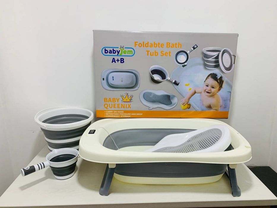 Складная детская ванна набор 7в1 с индикатором температуры воды