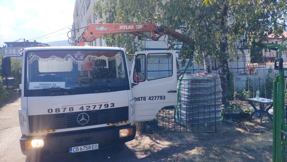 Транспорт с камион с кран и самосвал за София и околностите