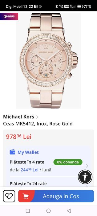 Ceas Michael Kors Chronograph AM-PM Quartz  41,5 mm