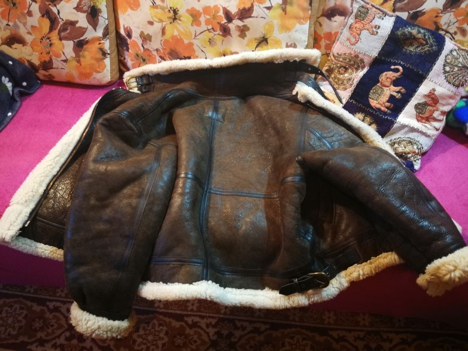 Geaca Aviator Pilot*SCHOTT NYC*Cojoc Blana Shearling Bomber B-3 WW2