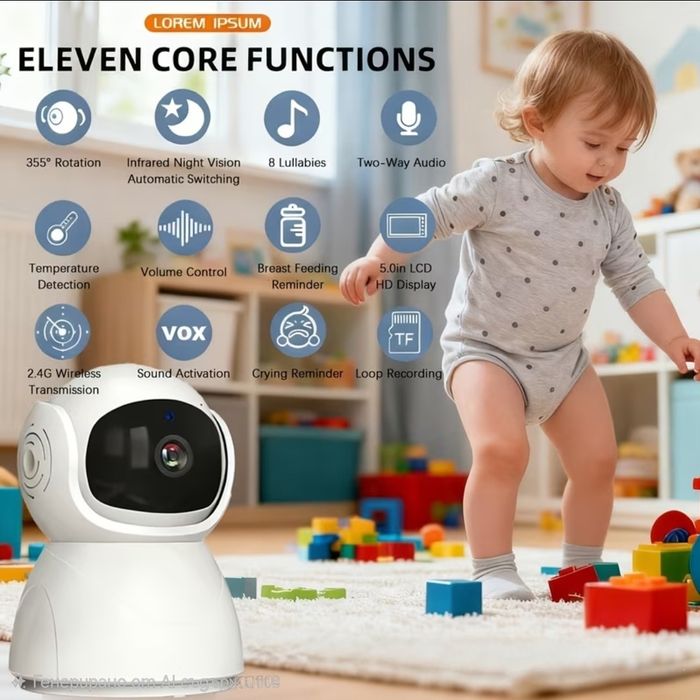 Видео бебефон 5" инча чисто нов