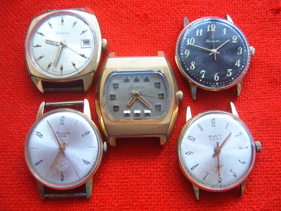 Raketa Ракета мъжки ръчни позлатени часовници