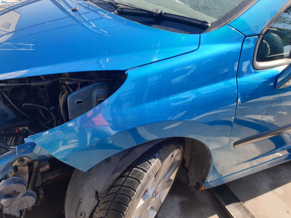 Aripa Stanga Fata Peugeot 207 CC Cabrio 2006 - 2014 Culoare KMU Neysha Blue [K6567]