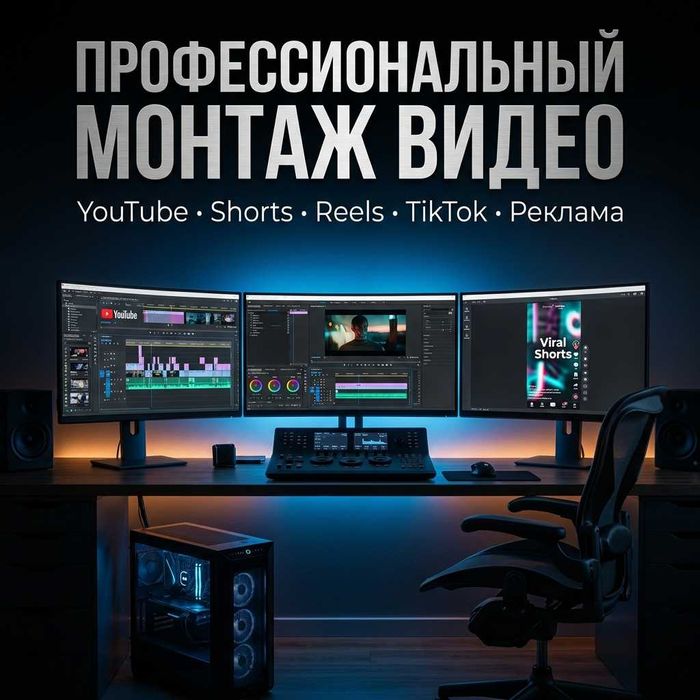 Монтаж видео для YouTube TikTok Reels Shorts и рекламы