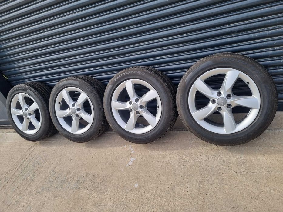 Оригинални Ауди джанти 17 5х112  с зимни гуми  225 55 17