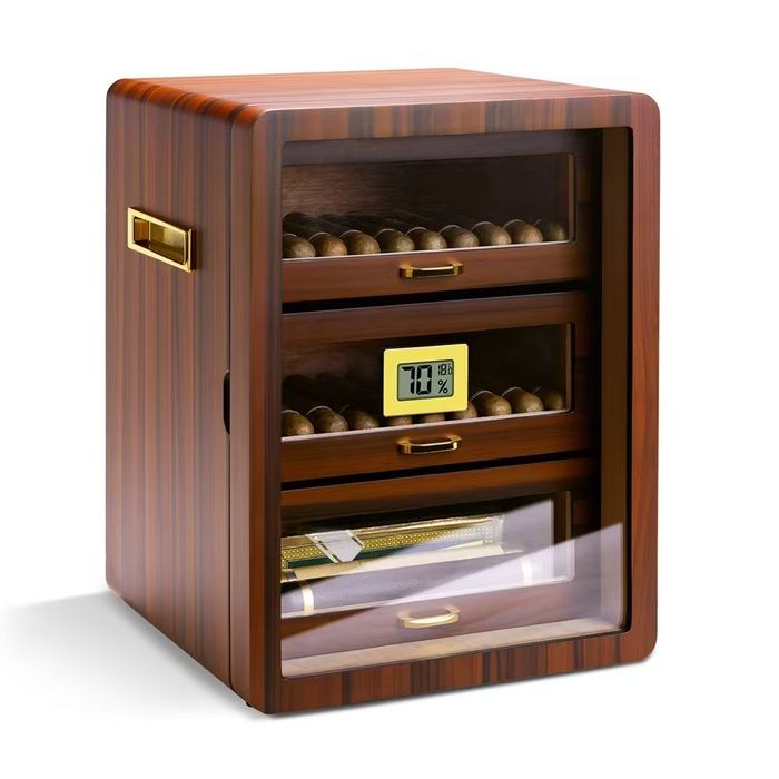 Луксозен хумидор 3 нива – нов, за 150 пури – кедрово дърво