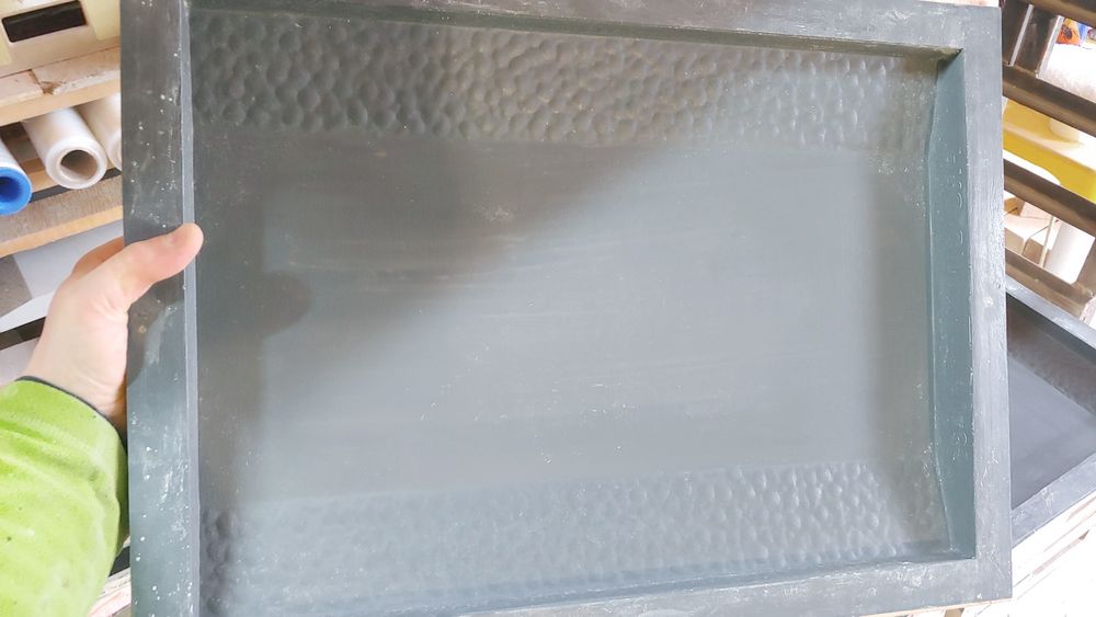 Matrițe capace gard din fibra de sticla cu gelcoat, rășină și întărituri, in rame de lemn 50x35 cm