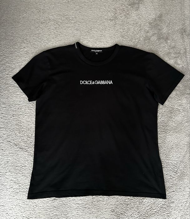 Dolce & Gabbana Black Logo Printed Cotton Short Sleeve T-Shirt L