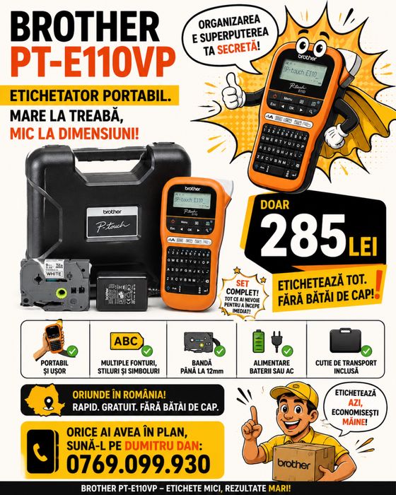 Brother PT-E110VP | Produs nou, sigilat | Livrare gratuita