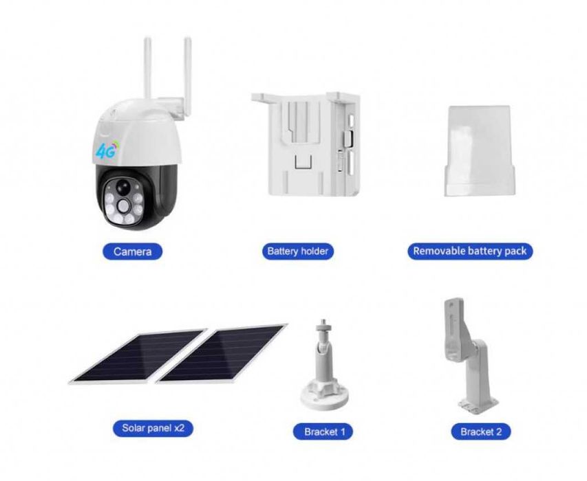 Комплект камера за видеонаблюдение с двоен соларен панел VC8PT-W