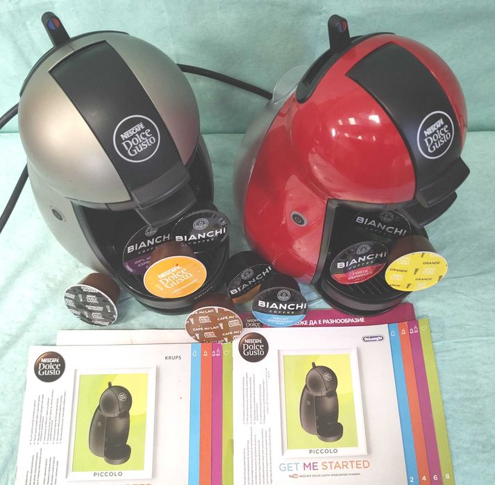 Кафемашини с гаранция 1 година NESCAFÉ® Dolce Gusto Krups Piccolo.Silver /Red Крупс за капсули Долче густо