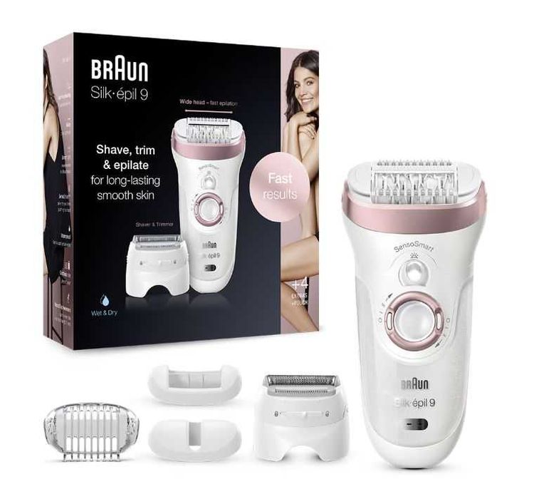 Epilator Braun Silk-épil 9 9-725 SensoSmart, Micro-Grip, Wet & Dry, 40 pensete, 2 viteze