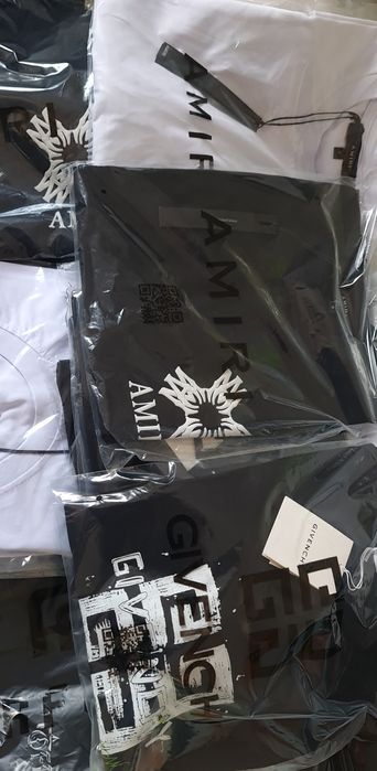 Tricou premium AMIRI   alb negru