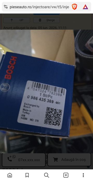 Set 4 Injectoare Diesel Bosch 0986435369 (BXCRI3) - Stare  Noi
4BUC AM SE VAND TOATE 4 SET