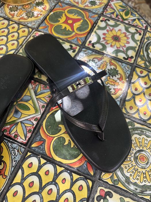 papuci hermes piele naturala