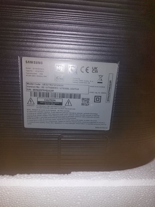 Samsung UE32T5372CU
Diagonală: 32" (aprox. 81 cm)
Model code: UE32T537