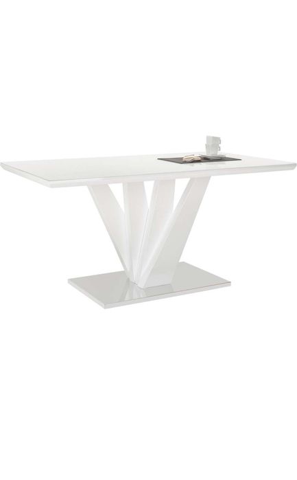 Трапезна маса 90/160/76 бял гланц