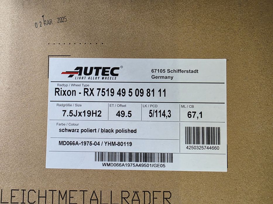 19цола 5х114.3 Toyota Mazda Hyundai Kia Nissan 5x114.3