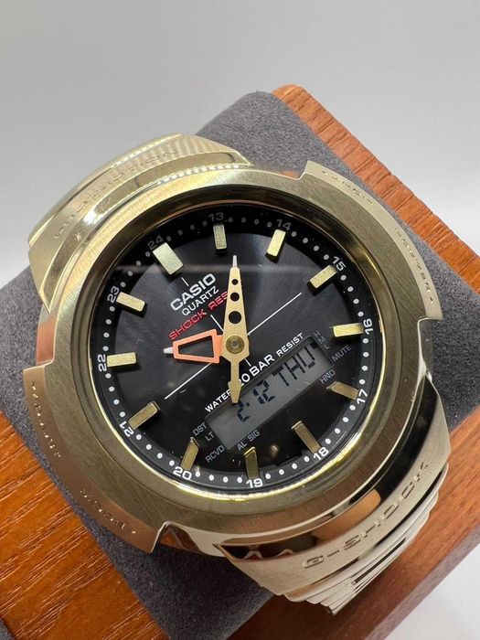Casio G-Shock Solar RC AWM-500 Full Metal / Златно покритие