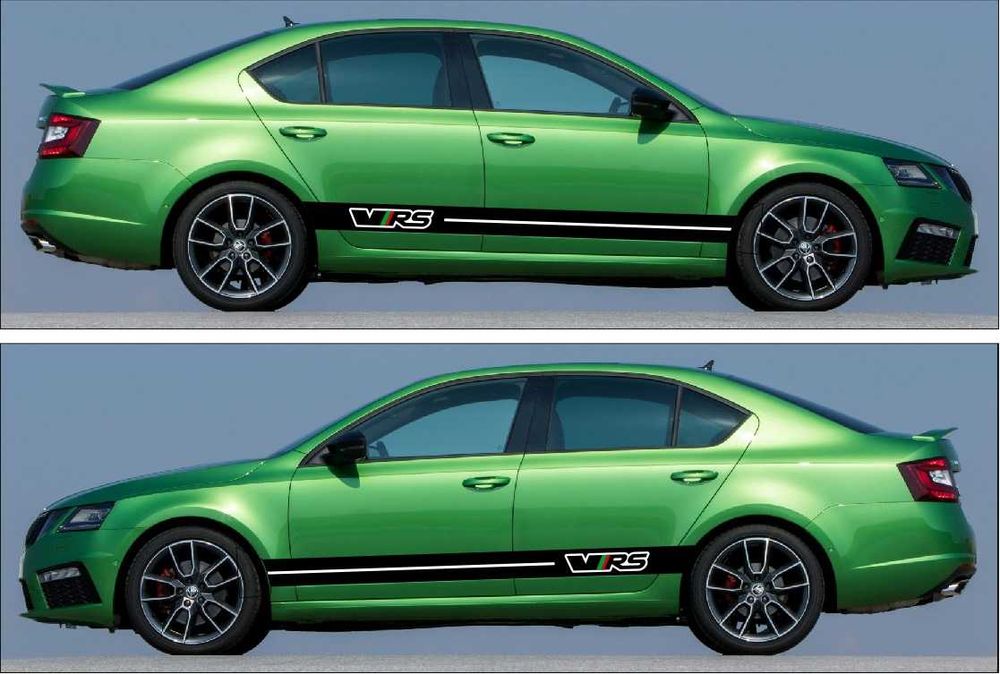 Stickere autocolante dungi sport Skoda VRS, Volkswagen VW R LINE, GTI