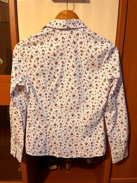 Camasa alba cu imprimeu floral