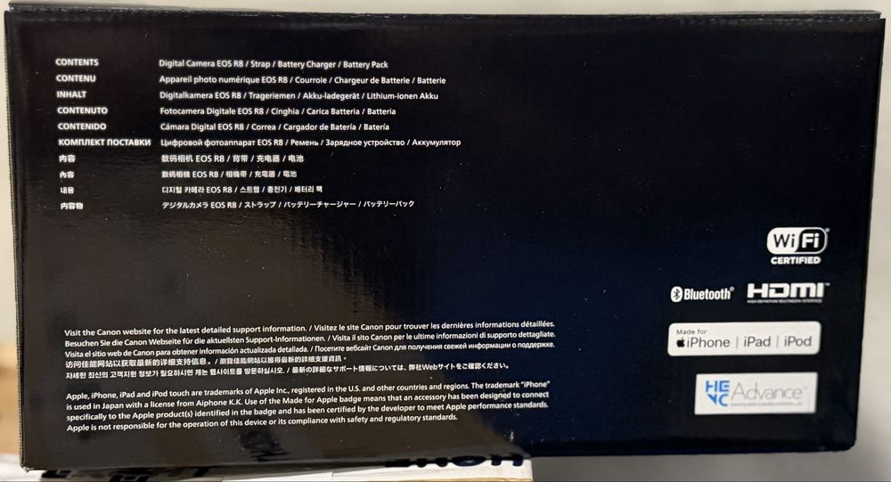 НОВО!!! Безогледален фотоапарат Canon - EOS R8, 24.2MPx, Black + Батерия LP-E17