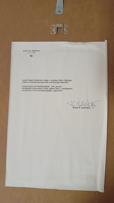 Tablou Rudolf Robert Walzhofer anul 2007