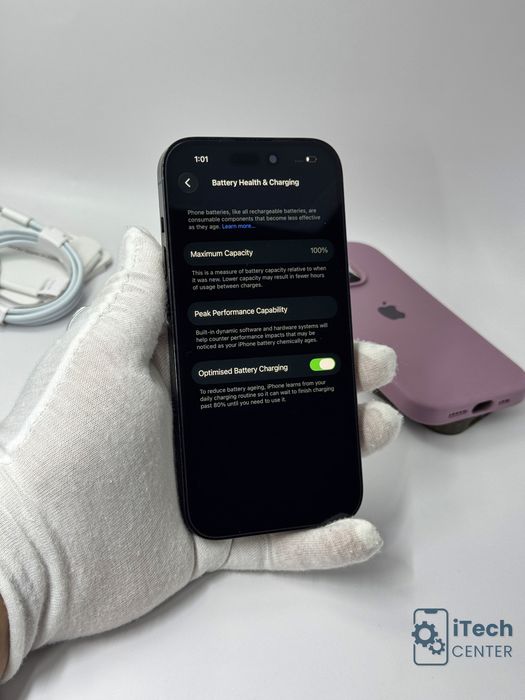 iPhone 14 Pro, 128GB, Black, 100% батерия, ОТЛИЧЕН, ГАРАНЦИЯ!