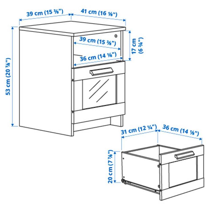 IKEA BRIMNES Нощни шкафчета, два броя