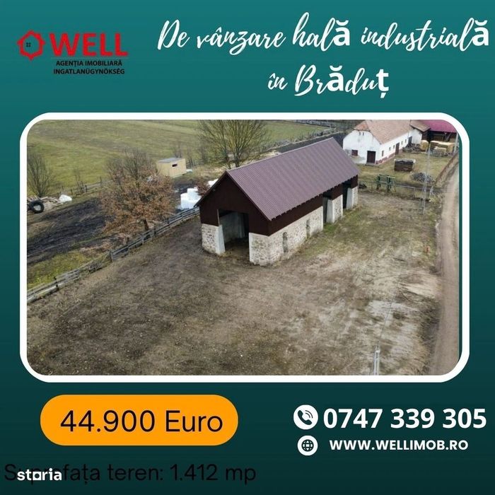 De vânzare hală industrială în Brăduț