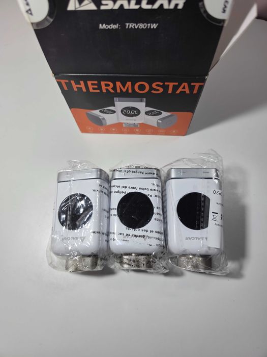 Set 3 termostate radiator SALCAR WiFi TRV801W, control vocal Alexa/Google, economisire energie