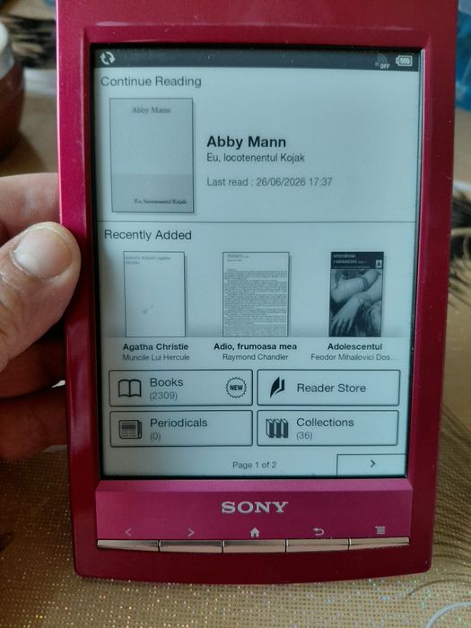 Vind e reader Sony prs t1 cu peste 2300 de cărți în limba română