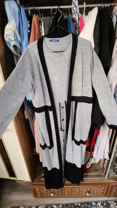 Двойка вязаный серый цвет