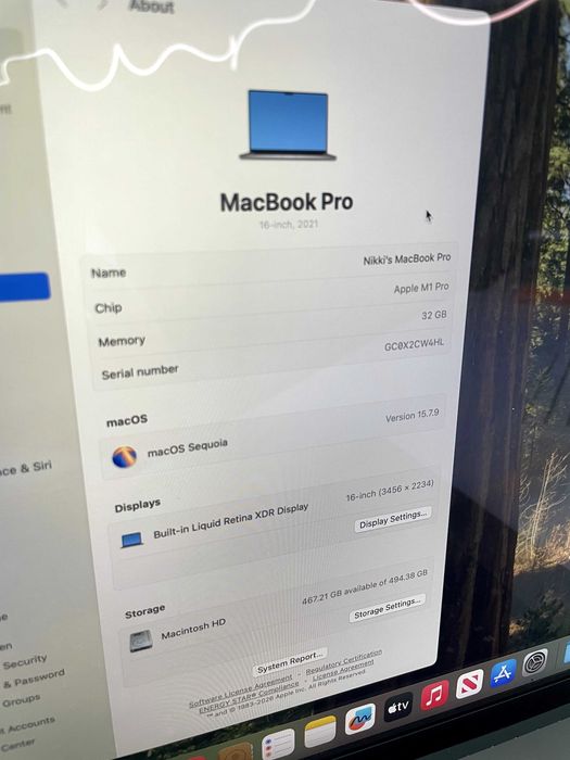 MacBook Pro 16″ M1 Pro 32GB RAM 500GB SSD
