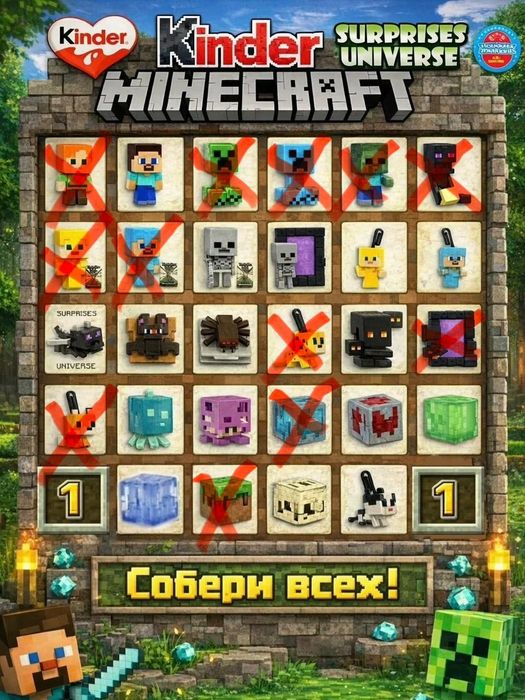 Киндер игрушки Майнкрафт