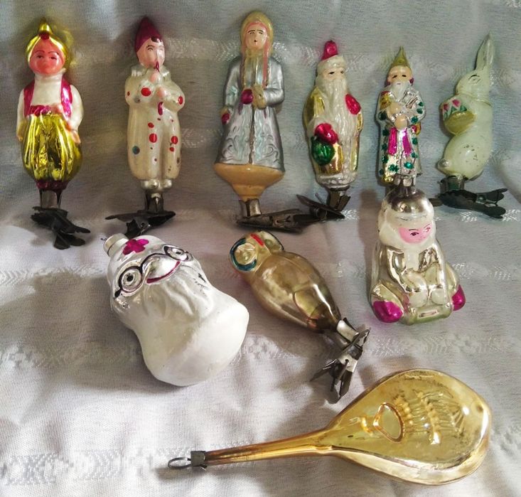 Винтажные елочные игрушки, стекло СССР,ГДР
