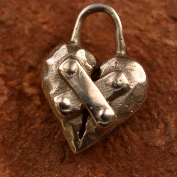 Сребърен медальон 925 Реставрирано сърце Амулет за надежда