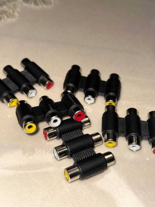 Никелированный переходник 3 RCA  до 3 RCA