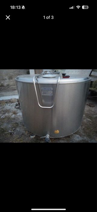 Вана за мляко алфа лавал 1500лт кръгла