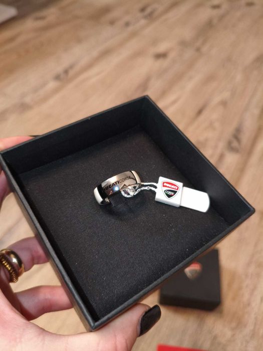 inel ducati pentru bărbați, mărimea 30, alb, inox