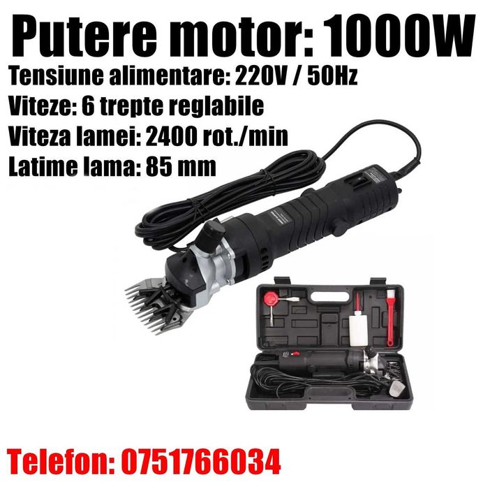 Masina Aparat Tuns Electrica 1000 W Oi Capre Caini Talie Mare Cai Blana Mare Trusa Profesionala