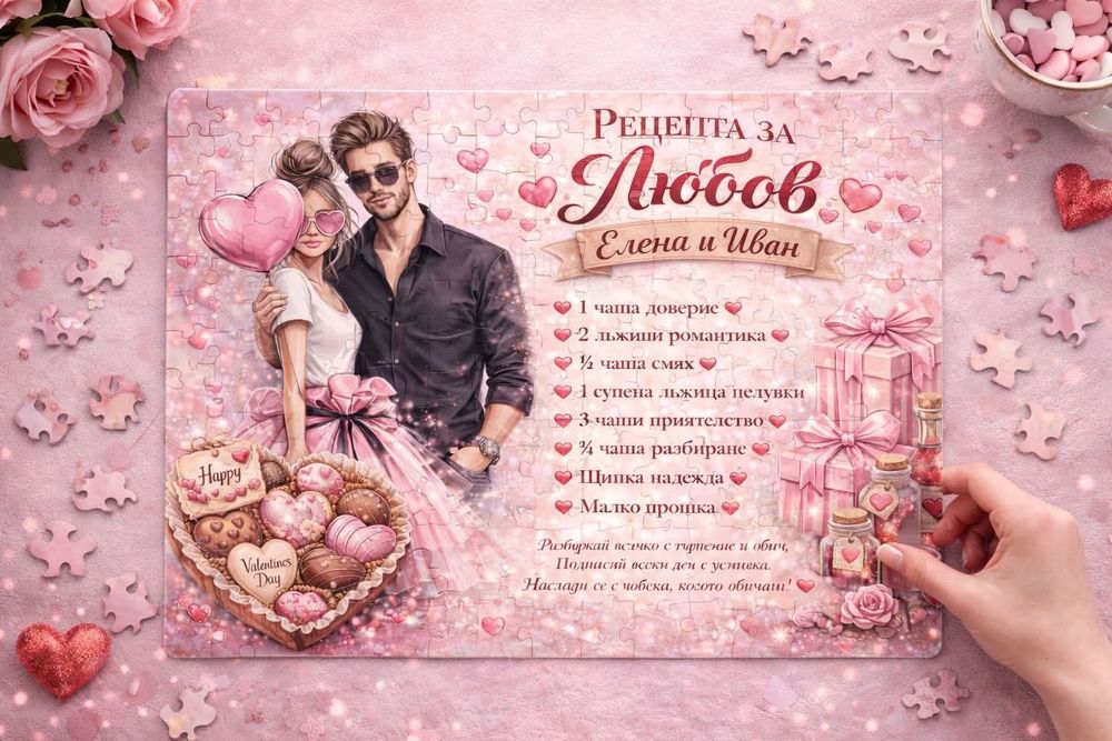 Пъзел персонализиран с име, снимки