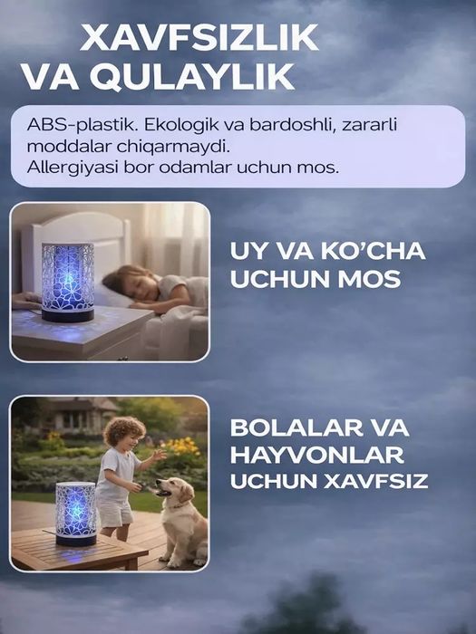 Chivin va hasharotlarga qarshi elektr lampa