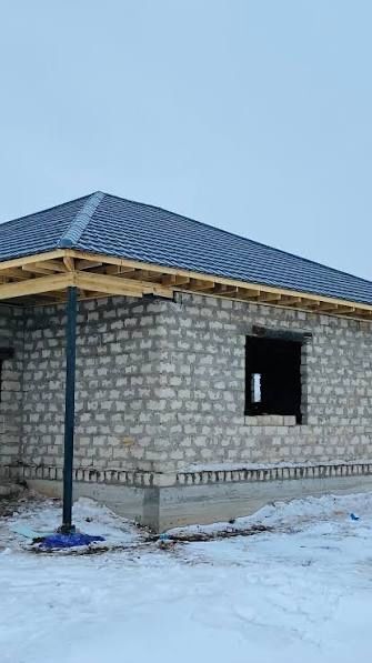 Монтаж кровли и фасада.