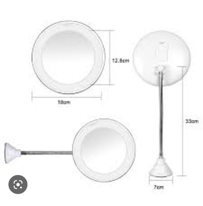 Зеркало для макияжа с 10 кратным увеличением Ultra Flexible mirror