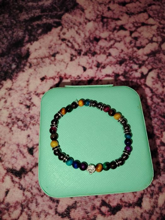 Гривна с обсидиан и хематит