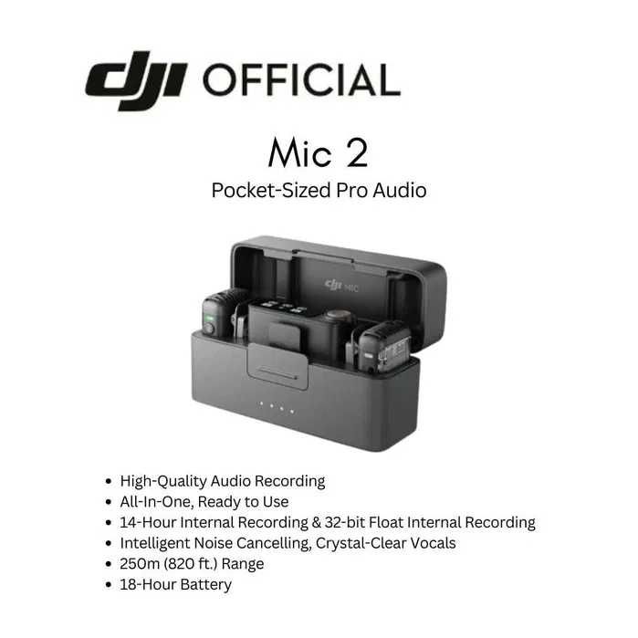 DJI Mic 2 – Professional Wireless Microphone System